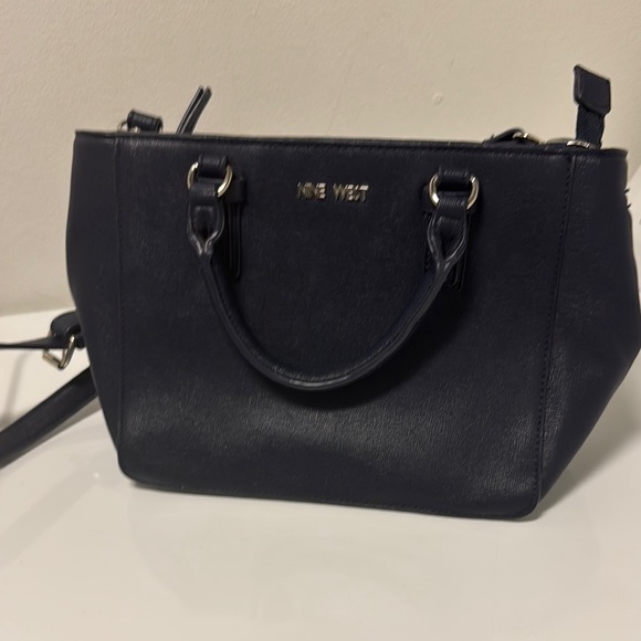 Nine West Navy Satchel - Picture 1 of 3